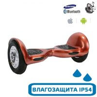Гироскутер с Влагозащитой Smart Balance 10" c Приложением и Самобалансировкой (Красный карбон)